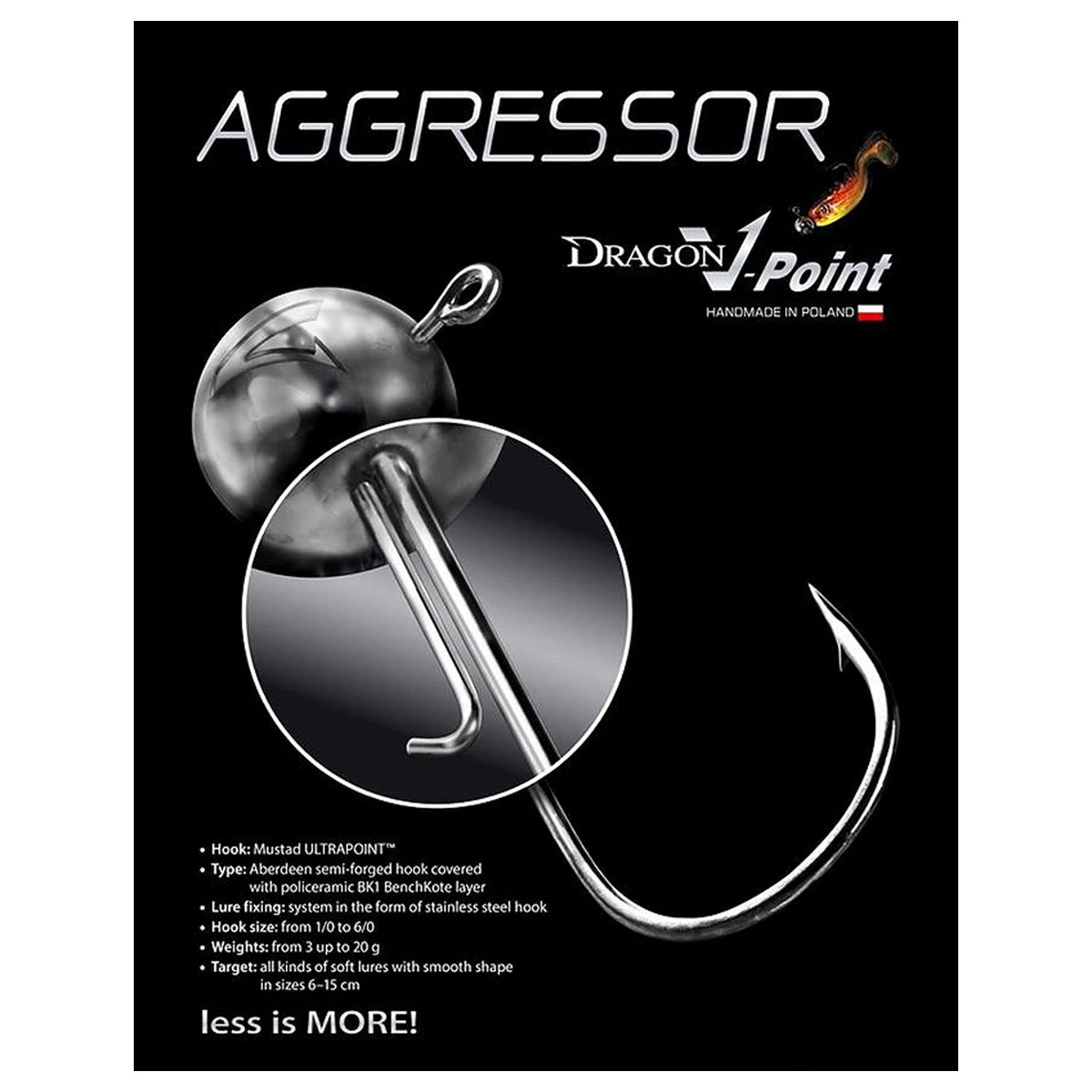 Dragon V Point Aggressor Loodkoppen Haakmaat 3/0 - Afbeelding 3