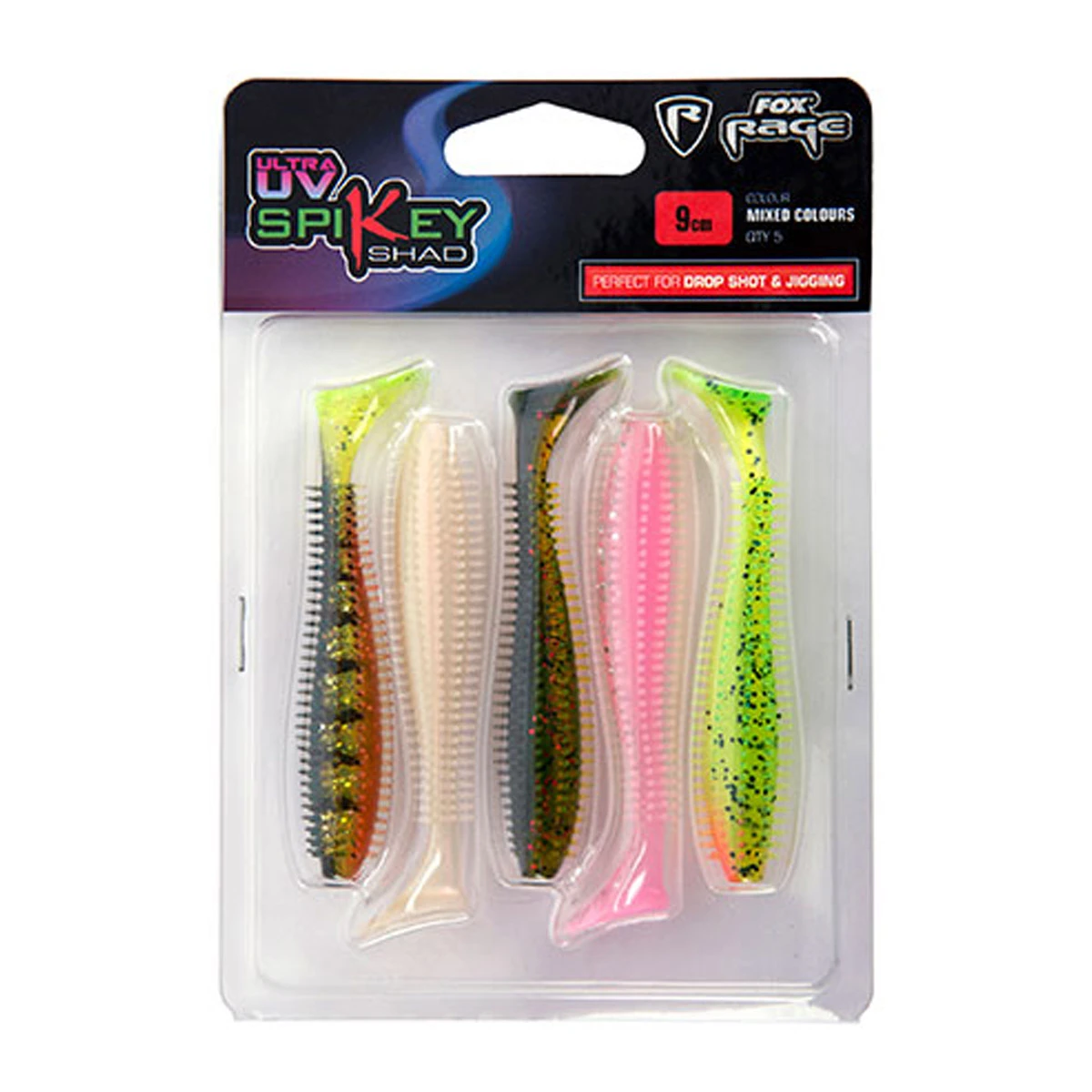 Fox Rage Spikey Shad UV Mixed Colour Pack 9 CM - Afbeelding 2